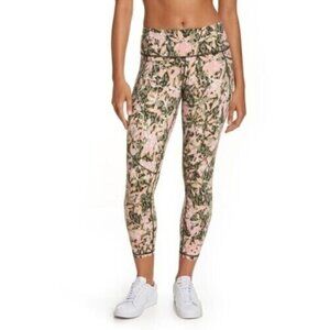 𝅺SWEATY Betty BNWOT "Power" Tights Sz 2XS New Pull on Floral Pink/Green